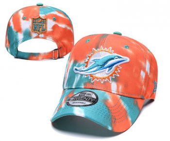 Dolphins Team Logo Orange Blue Adjustable Peaked Hat YD