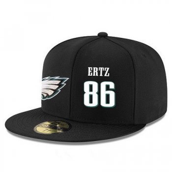 Philadelphia Eagles #86 Zach Ertz Snapback Cap NFL Player Black with White Number Stitched Hat