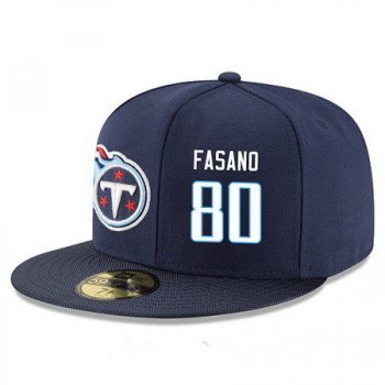 Tennessee Titans #80 Anthony Fasano Snapback Cap NFL Player Navy Blue with White Number Stitched Hat