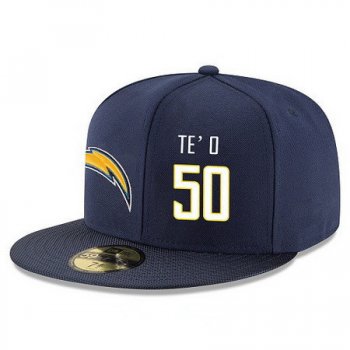 San Diego Chargers #50 Manti Te'o Snapback Cap NFL Player Navy Blue with White Number Stitched Hat