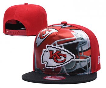 Chiefs Team Logo Red Black Adjustable Leather Hat TX