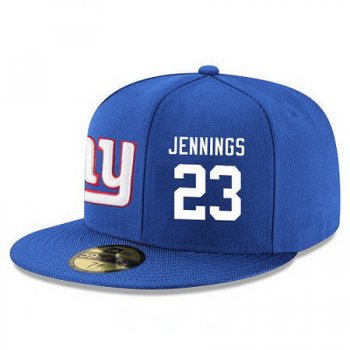 New York Giants #23 Rashad Jennings Snapback Cap NFL Player Royal Blue with White Number Stitched Hat