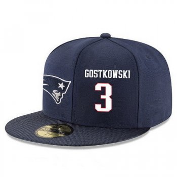 New England Patriots #3 Stephen Gostkowski Snapback Cap NFL Player Navy Blue with White Number Stitched Hat