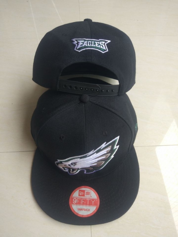 Eagles Team Logo Black Adjustable Hat LT