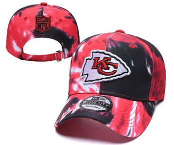 Chiefs Team Logo Red Black Peaked Adjustable Fashion Hat YD