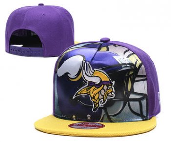 Vikings Team Logo Purple Yellow Adjustable Leather Hat TX