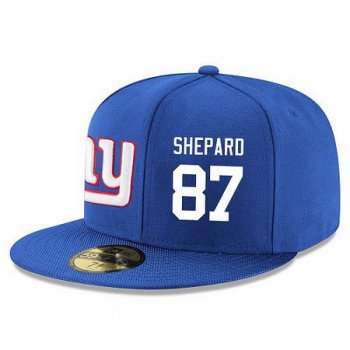 New York Giants #87 Sterling Shepard Snapback Cap NFL Player Royal Blue with White Number Stitched Hat