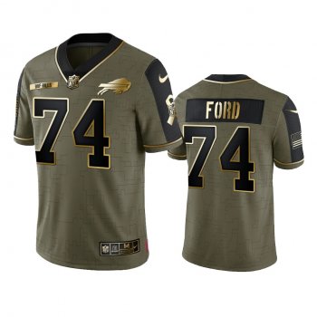 Buffalo Bills Cody Ford Olive Gold 2021 Salute To Service Limited Jersey