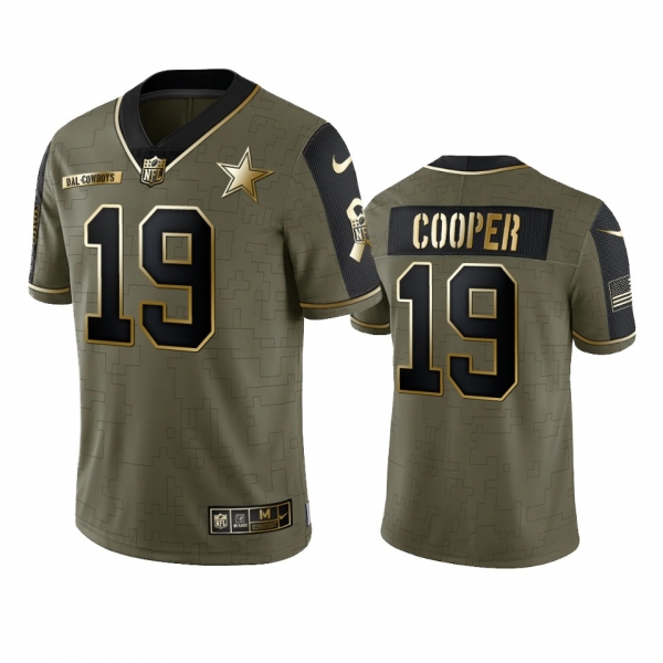 Dallas Cowboys Amari Cooper Olive Gold 2021 Salute To Service Limited Jersey