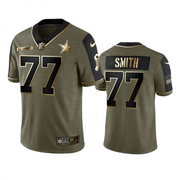 Dallas Cowboys Tyron Smith Olive Gold 2021 Salute To Service Limited Jersey