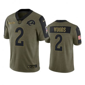 Los Angeles Rams Robert Woods Olive 2021 Salute To Service Limited Jersey