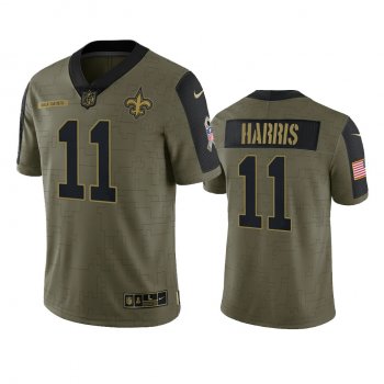 New Orleans Saints Deonte Harris Olive 2021 Salute To Service Limited Jersey