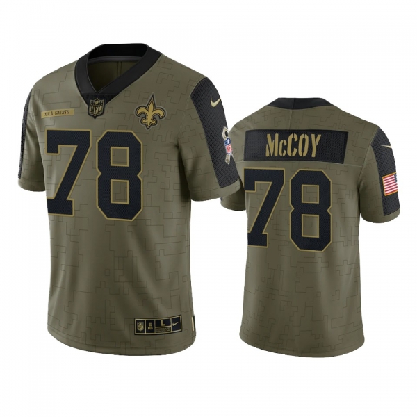 New Orleans Saints Erik McCoy Olive 2021 Salute To Service Limited Jersey