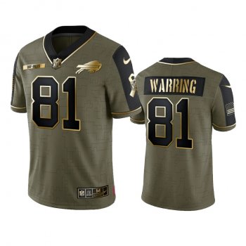 Buffalo Bills Kahale Warring Olive Gold 2021 Salute To Service Limited Jersey