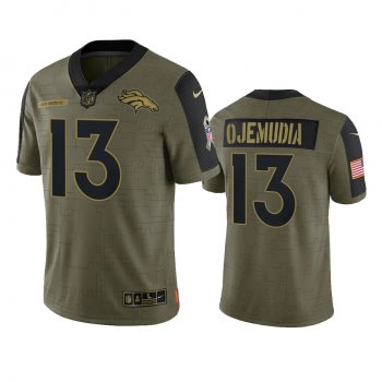 Denver Broncos Michael Ojemudia Olive 2021 Salute To Service Limited Jersey