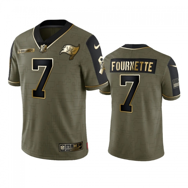 Tampa Bay Buccaneers Leonard Fournette Olive Gold 2021 Salute To Service Limited Jersey