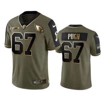 Arizona Cardinals Justin Pugh Olive Gold 2021 Salute To Service Limited Jersey