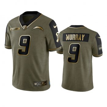 Los Angeles Chargers Kenneth Murray Olive Gold 2021 Salute To Service Limited Jersey