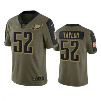 Philadelphia Eagles Davion Taylor Olive 2021 Salute To Service Limited Jersey