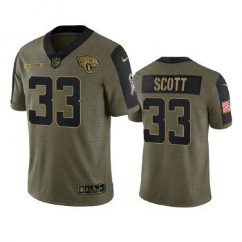 Jacksonville Jaguars Josiah Scott Olive 2021 Salute To Service Limited Jersey