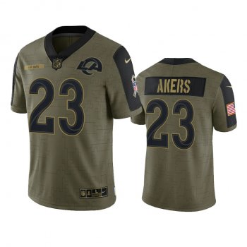 Los Angeles Rams Cam Akers Olive 2021 Salute To Service Limited Jersey