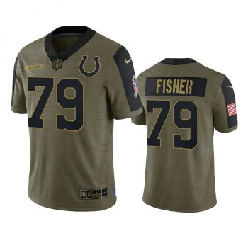 Indianapolis Colts Eric Fisher Olive 2021 Salute To Service Limited Jersey