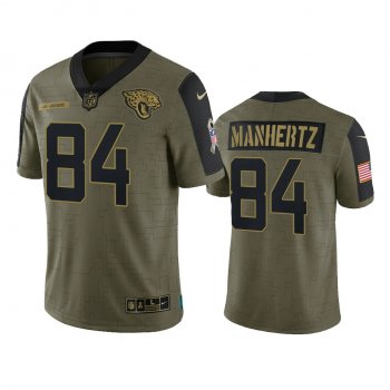 Jacksonville Jaguars Chris Manhertz Olive 2021 Salute To Service Limited Jersey