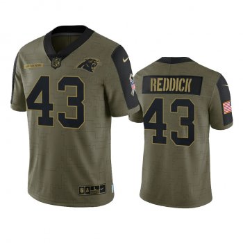 Carolina Panthers Haason Reddick Olive 2021 Salute To Service Limited Jersey