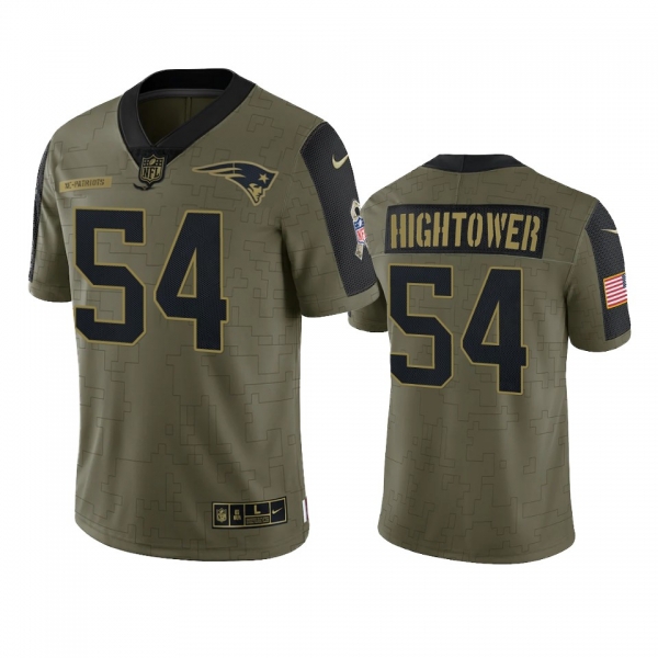 New England Patriots Dont'a Hightower Olive 2021 Salute To Service Limited Jersey