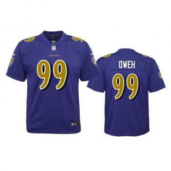 Youth Baltimore Ravens Jayson Oweh Purple Color Rush Game Jersey