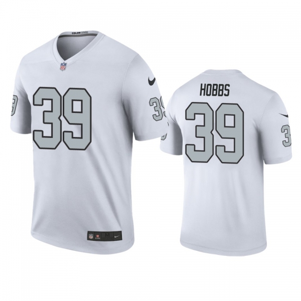 Las Vegas Raiders Nate Hobbs White Color Rush Legend Jersey