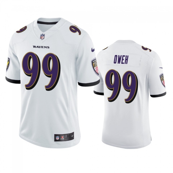 Baltimore Ravens Jayson Oweh White Vapor Limited Jersey