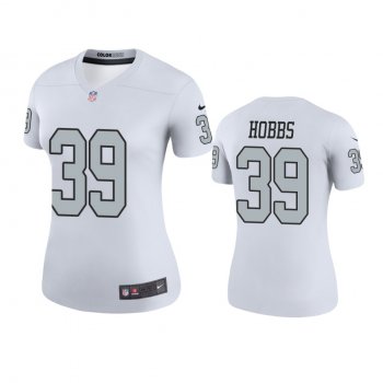 Women's Las Vegas Raiders Nate Hobbs White Color Rush Legend Jersey