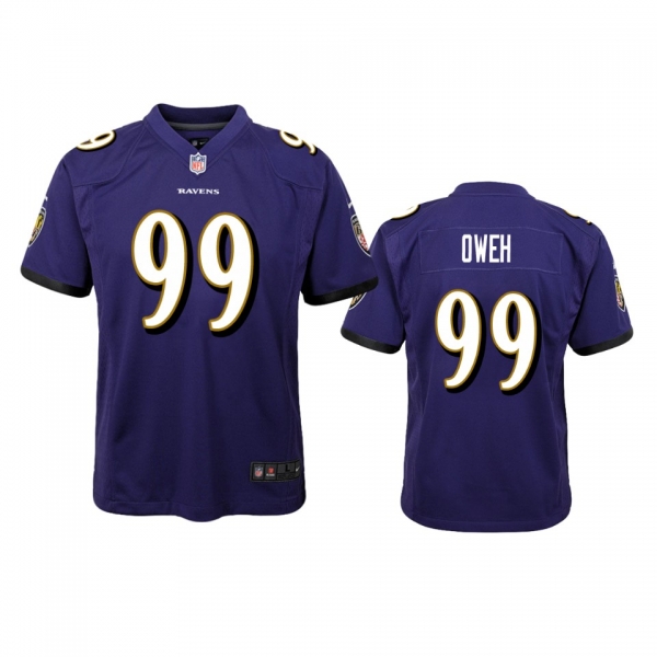 Youth Ravens Jayson Oweh Purple Game Jersey