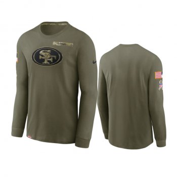 San Francisco 49ers Olive 2021 Salute To Service Performance Long Sleeve T-Shirt