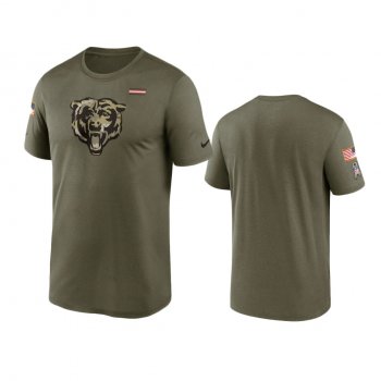 Chicago Bears Olive 2021 Salute To Service Legend Performance T-Shirt