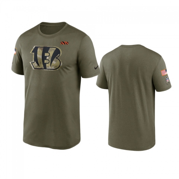 Cincinnati Bengals Olive 2021 Salute To Service Legend Performance T-Shirt