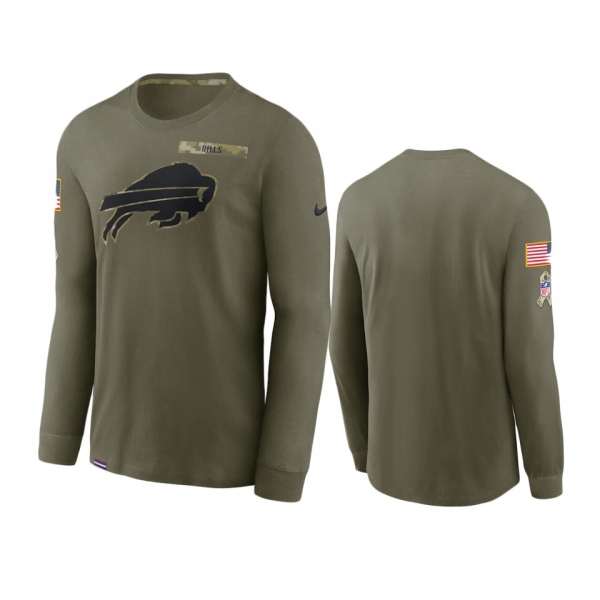 Buffalo Bills Olive 2021 Salute To Service Performance Long Sleeve T-Shirt