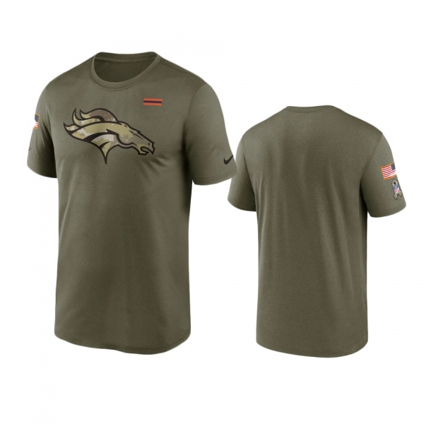 Denver Broncos Olive 2021 Salute To Service Legend Performance T-Shirt