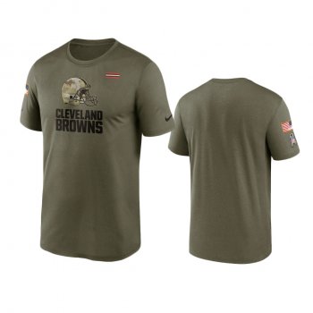 Cleveland Browns Olive 2021 Salute To Service Legend Performance T-Shirt