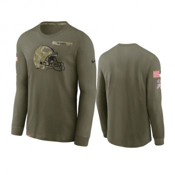 Cleveland Browns Olive 2021 Salute To Service Performance Long Sleeve T-Shirt