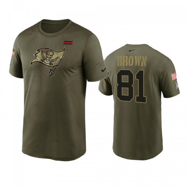 Tampa Bay Buccaneers Antonio Brown Olive 2021 Salute To Service T-Shirt