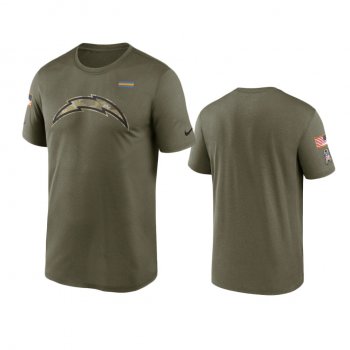 Los Angeles Chargers Olive 2021 Salute To Service Legend Performance T-Shirt