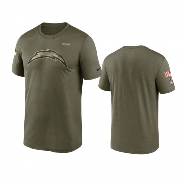 Los Angeles Chargers Olive 2021 Salute To Service Legend Performance T-Shirt