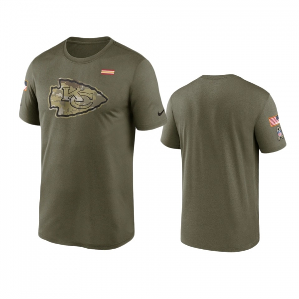 Kansas City Chiefs Olive 2021 Salute To Service Legend Performance T-Shirt