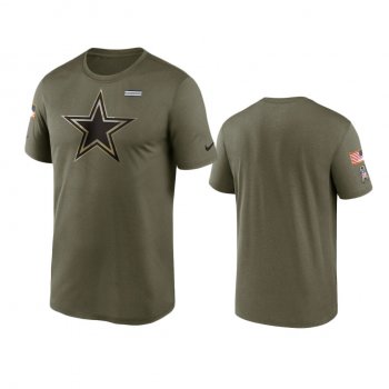 Dallas Cowboys Olive 2021 Salute To Service Legend Performance T-Shirt