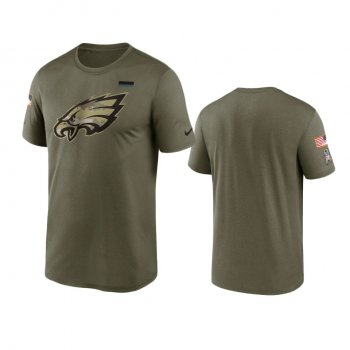 Philadelphia Eagles Olive 2021 Salute To Service Legend Performance T-Shirt