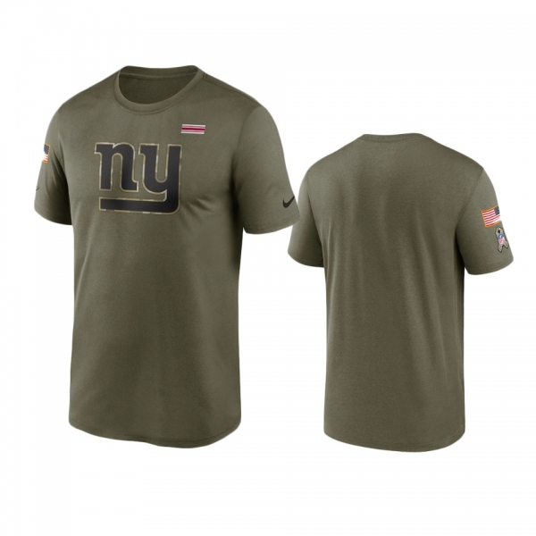 New York Giants Olive 2021 Salute To Service Legend Performance T-Shirt