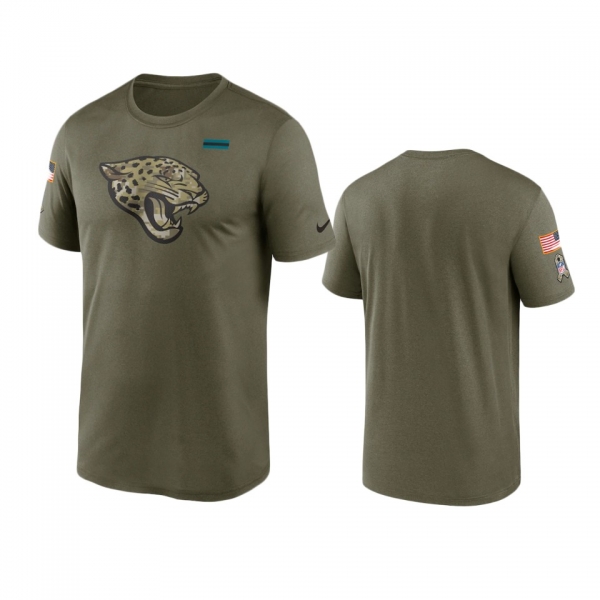 Jacksonville Jaguars Olive 2021 Salute To Service Legend Performance T-Shirt