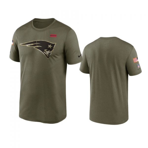 New England Patriots Olive 2021 Salute To Service Legend Performance T-Shirt